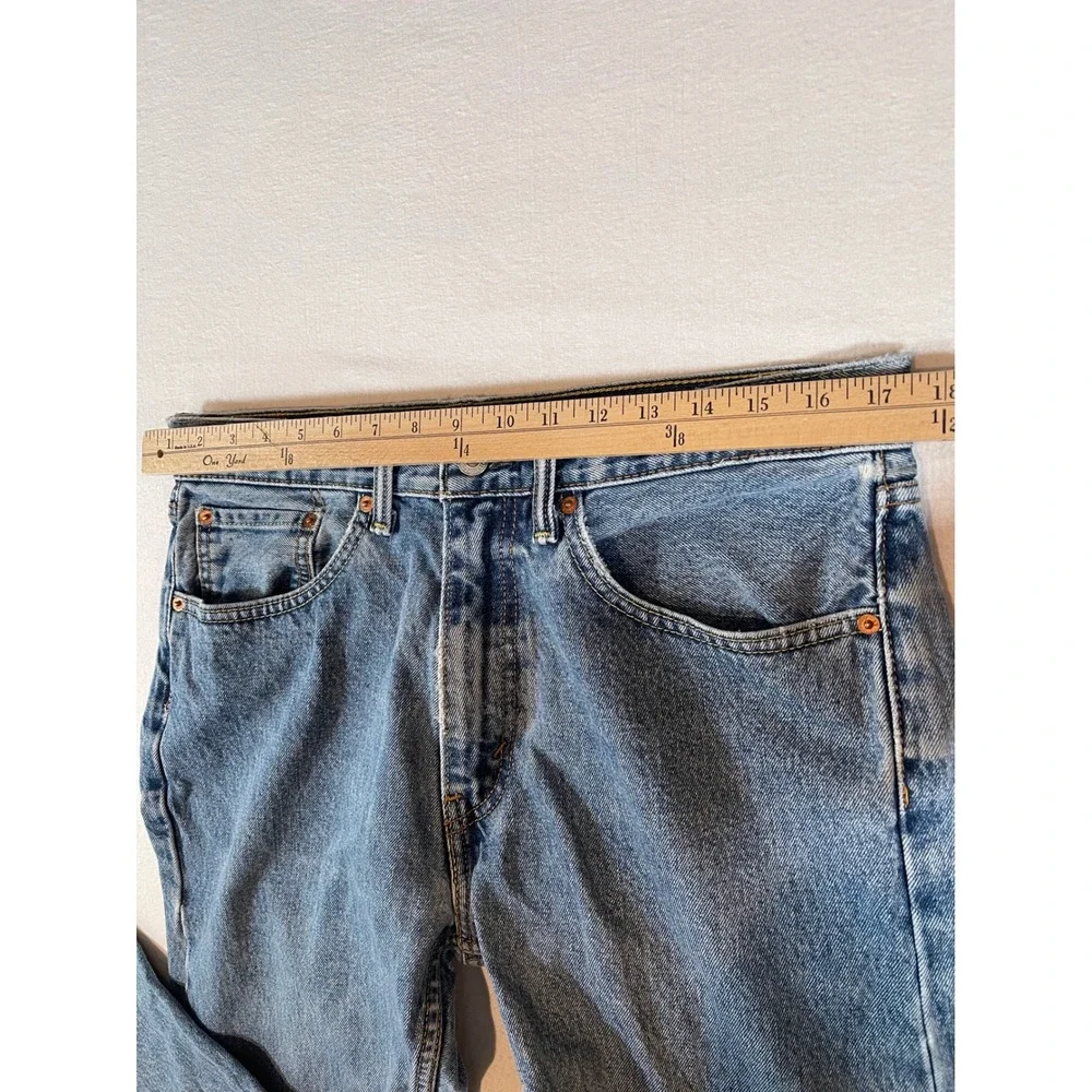 Levis 505 Regular Fit Straight Leg Blue Denim Jeans Mens 34x29